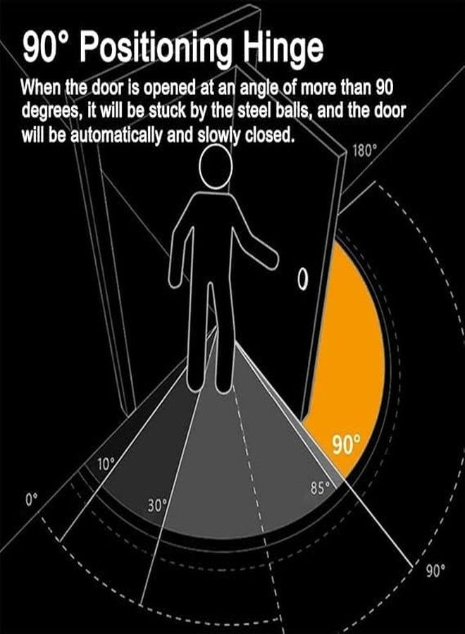JAMBUVANTI مفصلات أبواب جراج ذاتية الإغلاق من جامبوفانتي، مفصلات رفوف قابلة للطي شديدة التحمل، مفصلات إغلاق أبواب أوتوماتيكية غير مرئية، إمكانية ضبط الوضعية بزاوية 90 درجة، معدات إغلاق أبواب مقاومة للصدأ، متعددة الألوان - Image 3